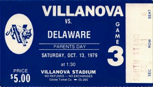 1979 villanova university football ticket stub art (1)